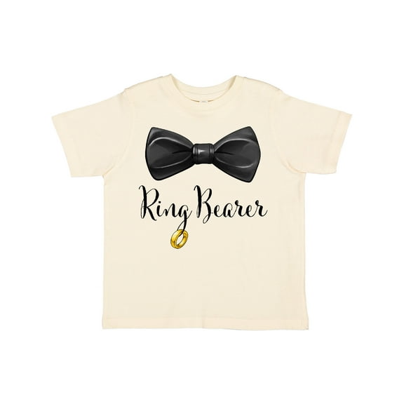 Inktastic Ring Bearer Black Bow Tie and Gold Wedding Ring Boys Toddler T-Shirt