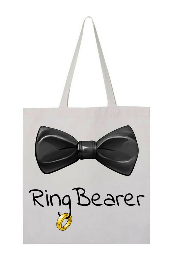 Ring Bearer Black Bow Tie Tote Bag