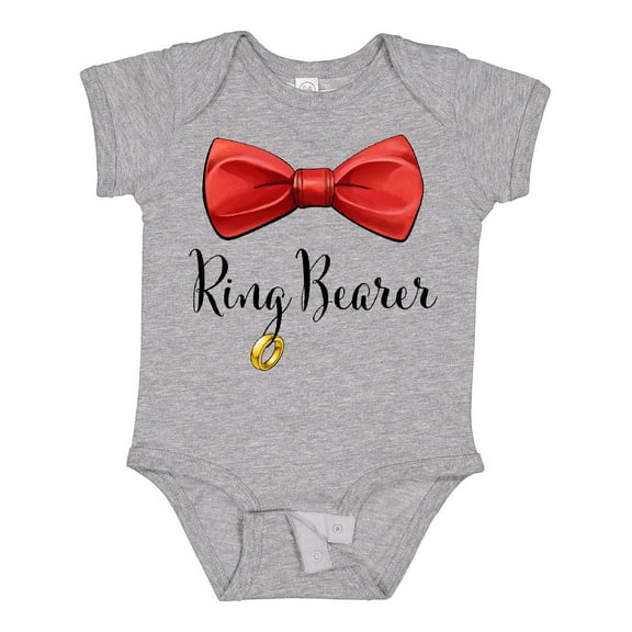 Inktastic Ring Bearer- Red Bow Tie Boys Baby Bodysuit