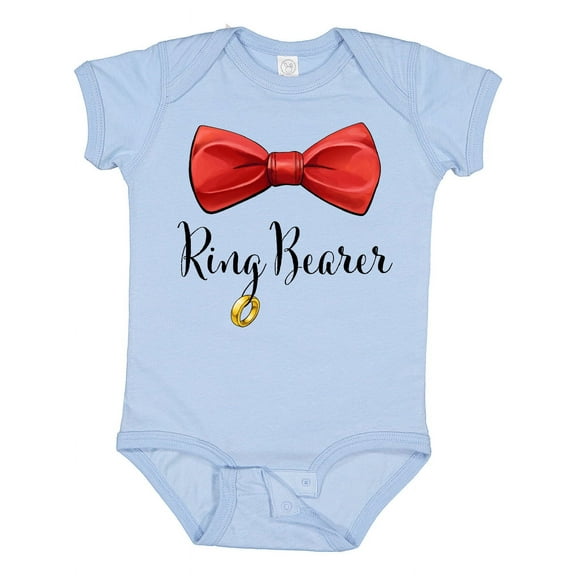 Inktastic Ring Bearer- Red Bow Tie Boys Baby Bodysuit