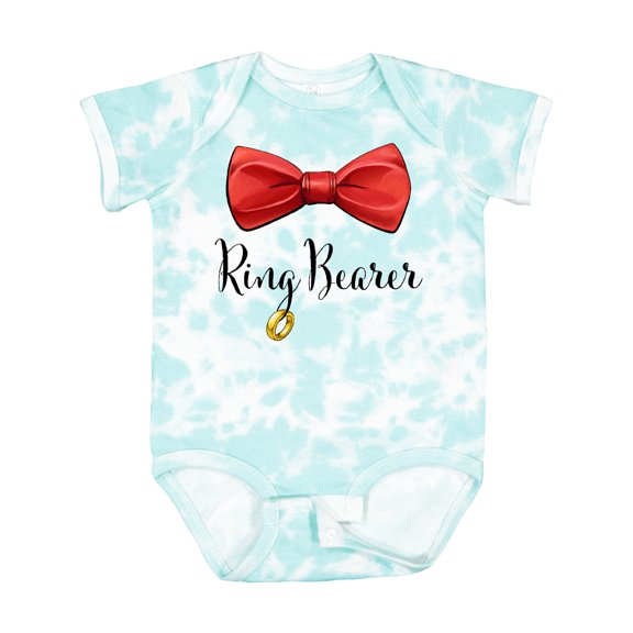 Inktastic Ring Bearer- Red Bow Tie Boys Baby Bodysuit