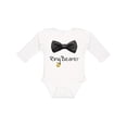 thumbnail image 1 of Inktastic Ring Bearer- black bow tie Boys or Girls Long Sleeve Baby Bodysuit, 1 of 5