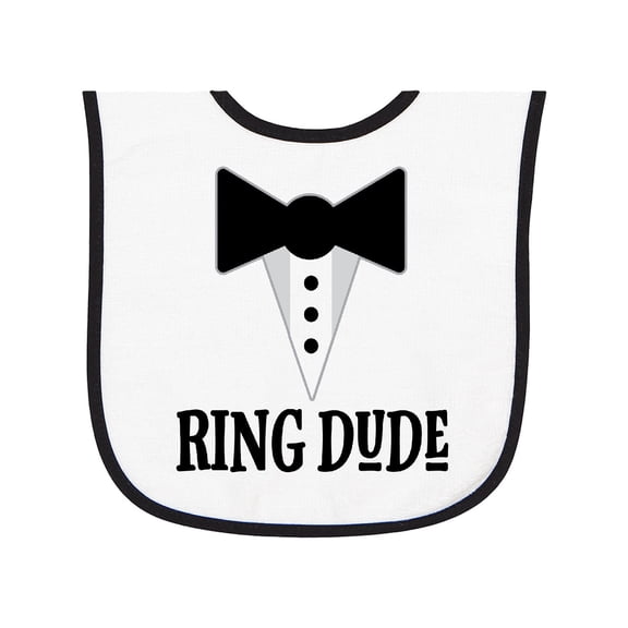 Inktastic Ring Dude Ringbearer Bridal Party Wedding Baby Terry Cloth Bib