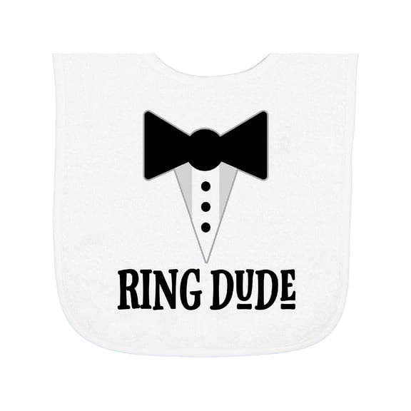 Inktastic Ring Dude Ringbearer Bridal Party Wedding Baby Terry Cloth Bib