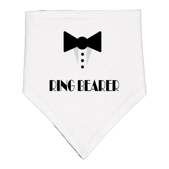 Inktastic Ringbearer Mock Tux Wedding Tuxedo Baby Bandana Bib