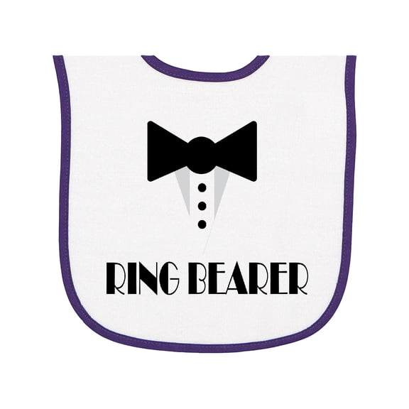 Inktastic Ringbearer Mock Tux Wedding Tuxedo Baby Terry Cloth Bib