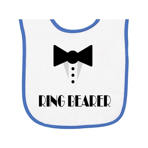 Inktastic Ringbearer Mock Tux Wedding Tuxedo Baby Terry Cloth Bib