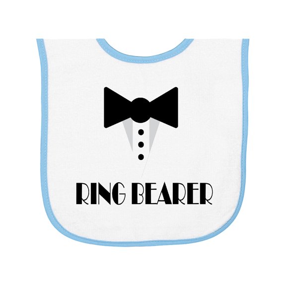 Inktastic Ringbearer Mock Tux Wedding Tuxedo Baby Terry Cloth Bib