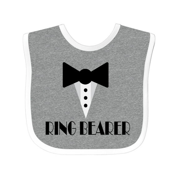 Inktastic Ringbearer Mock Tux Wedding Tuxedo Boys Baby Bib