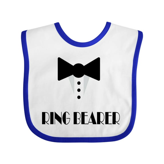 Inktastic Ringbearer Mock Tux Wedding Tuxedo Boys Baby Bib