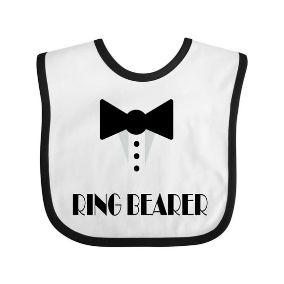 Inktastic Ringbearer Mock Tux Wedding Tuxedo Boys Baby Bib