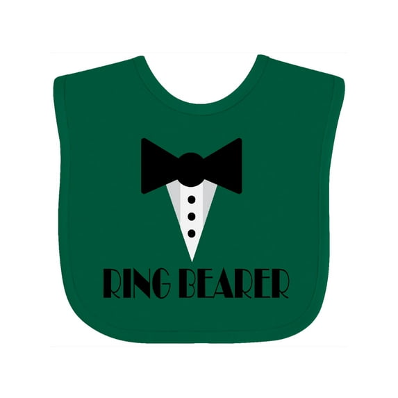 Inktastic Ringbearer Mock Tux Wedding Tuxedo Boys Baby Bib
