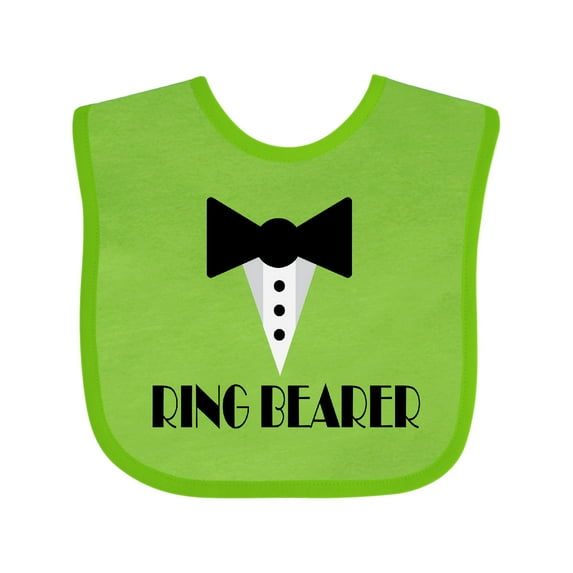 Inktastic Ringbearer Mock Tux Wedding Tuxedo Boys Baby Bib