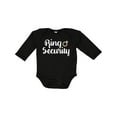 thumbnail image 1 of Inktastic Ringbearer Ring Security White Text Boys or Girls Long Sleeve Baby Bodysuit, 1 of 5