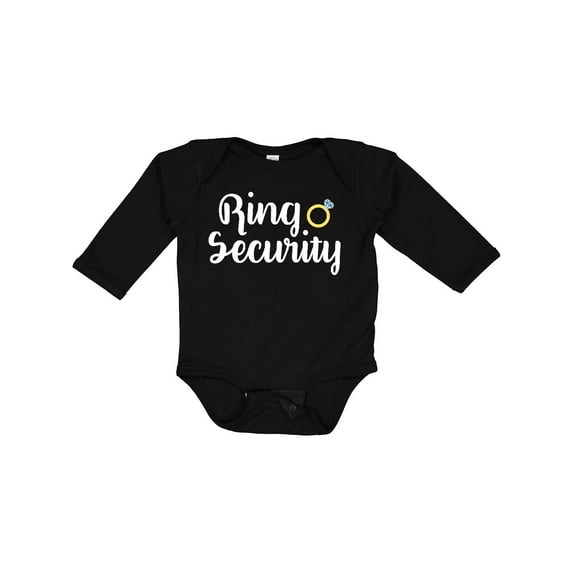 Inktastic Ringbearer Ring Security White Text Boys or Girls Long Sleeve Baby Bodysuit