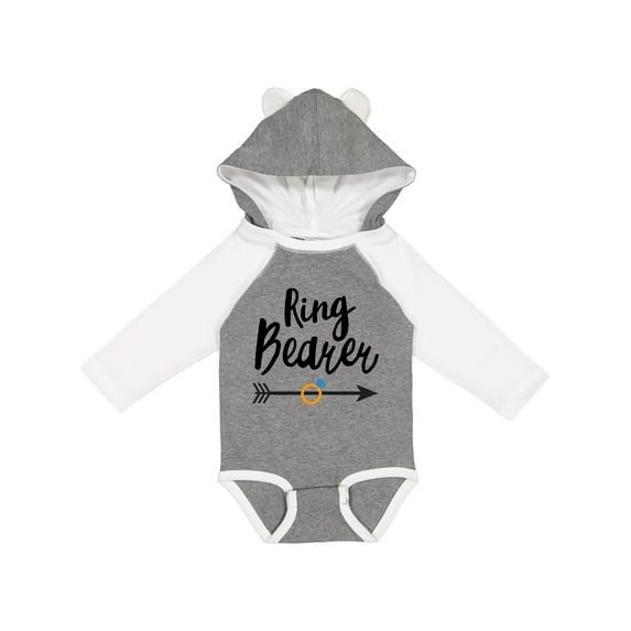 Inktastic Ringbearer with Arrow Boys Long Sleeve Baby Bodysuit