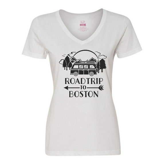 Inktastic Road Trip To Boston Women's V-Neck T-Shirt