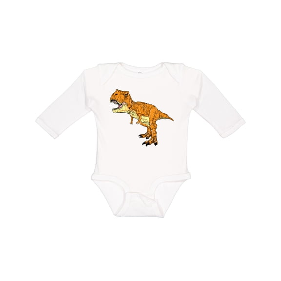 Inktastic Roaring T-Rex Boys or Girls Long Sleeve Baby Bodysuit