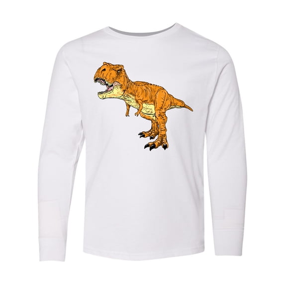 Inktastic Roaring T-Rex Long Sleeve Youth T-Shirt