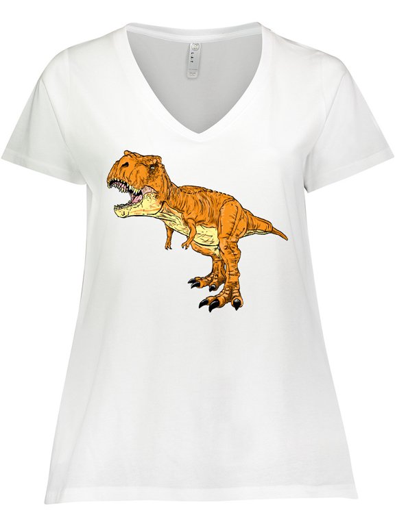 Roaring T-Rex Women's Plus Size V-Neck T-Shirt