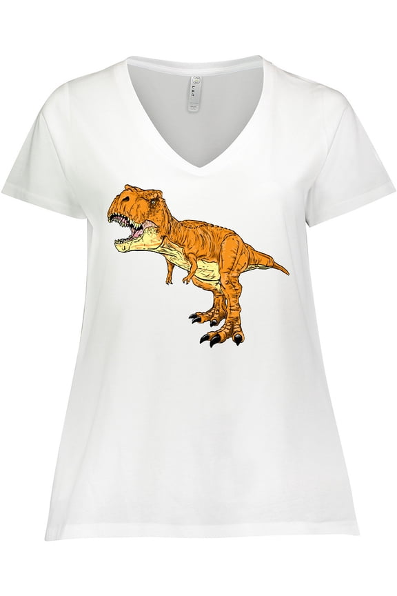 Roaring T-Rex Women's Plus Size V-Neck T-Shirt
