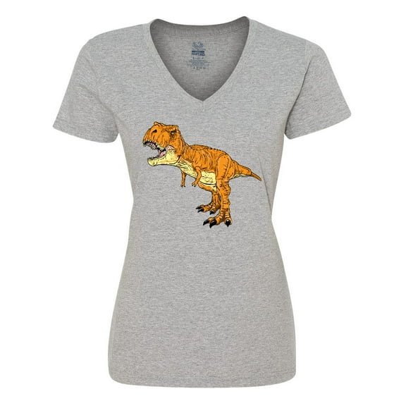Inktastic Roaring T-Rex Women's V-Neck T-Shirt