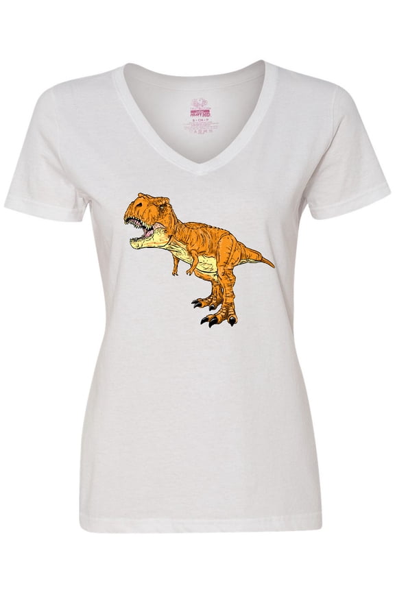 Roaring T-Rex Women's V-Neck T-Shirt