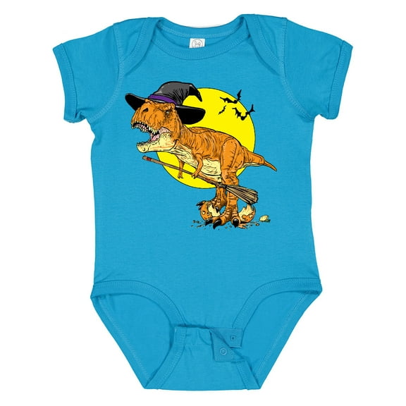 Inktastic Roaring Tyrannosaurus Rex Witch on Halloween Boys or Girls Baby Bodysuit