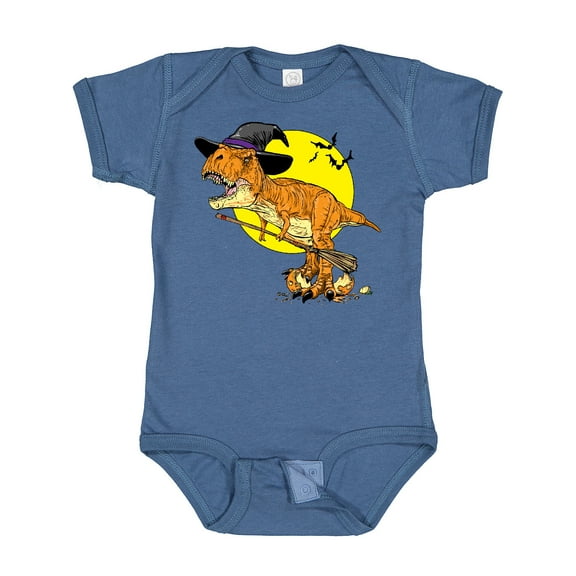 Inktastic Roaring Tyrannosaurus Rex Witch on Halloween Boys or Girls Baby Bodysuit