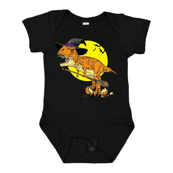 Inktastic Roaring Tyrannosaurus Rex Witch on Halloween Boys or Girls Baby Bodysuit