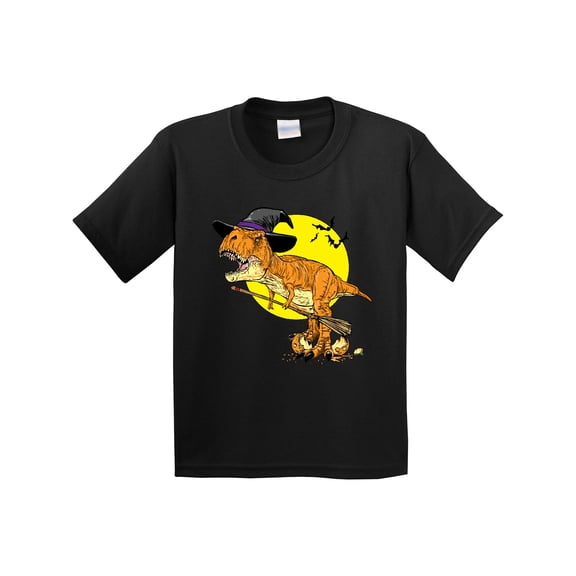 Inktastic Roaring Tyrannosaurus Rex Witch on Halloween Youth T-Shirt
