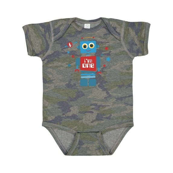 Inktastic Robot 1st Birthday Boys Baby Bodysuit