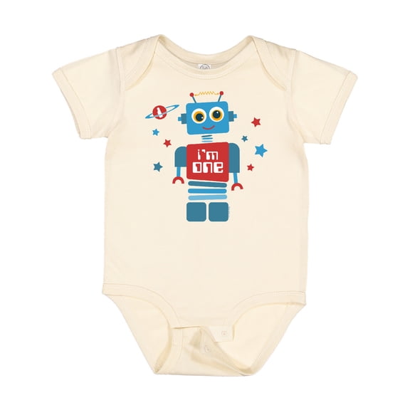 Inktastic Robot 1st Birthday Boys Baby Bodysuit