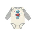 thumbnail image 1 of Inktastic Robot 1st Birthday Boys Long Sleeve Baby Bodysuit, 1 of 5