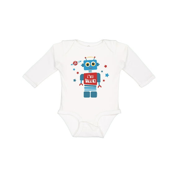Inktastic Robot 2nd Birthday Boys Long Sleeve Baby Bodysuit