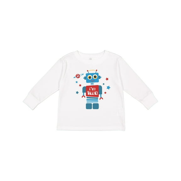 Inktastic Robot 2nd Birthday Boys Long Sleeve Toddler T-Shirt