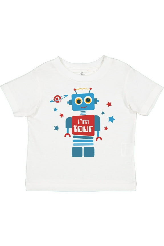 Robot 4th Birthday Boys Toddler T-Shirt