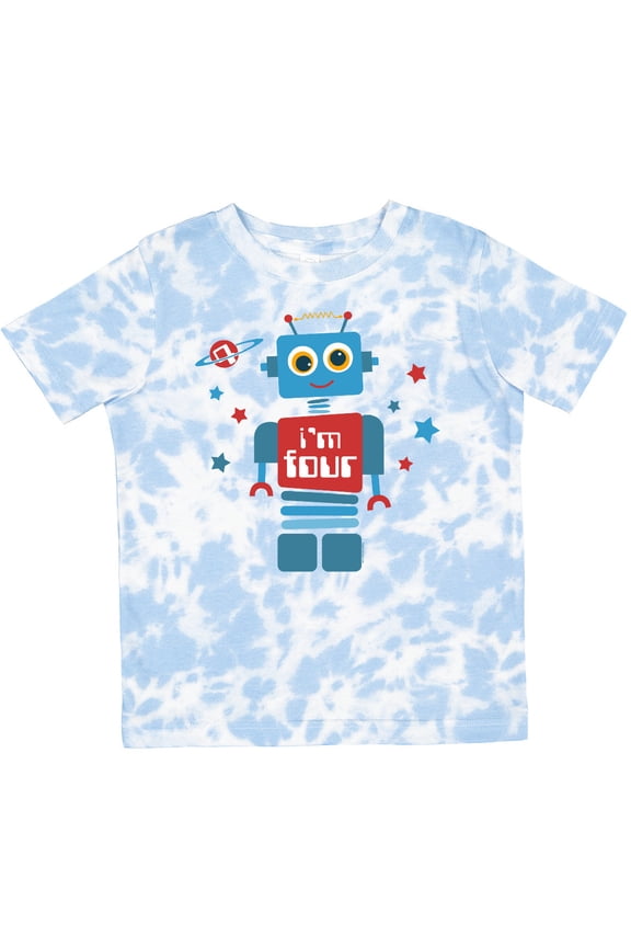 Robot 4th Birthday Boys Toddler T-Shirt