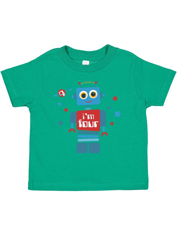 Robot 4th Birthday Boys Toddler T-Shirt