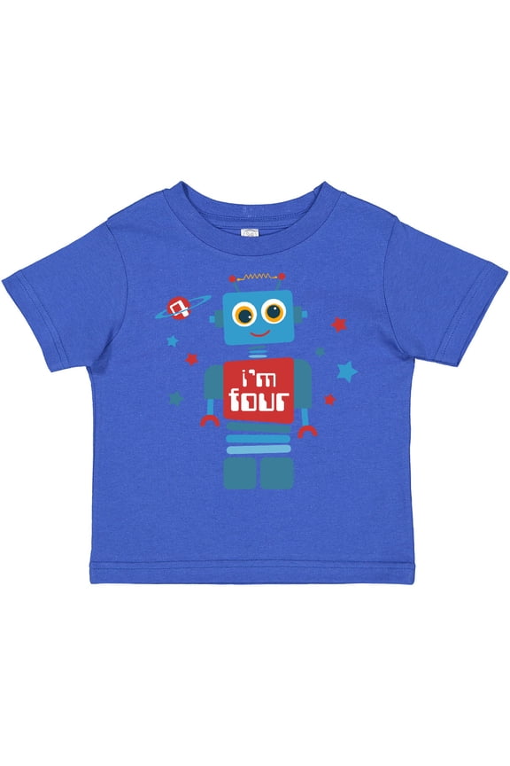 Robot 4th Birthday Boys Toddler T-Shirt