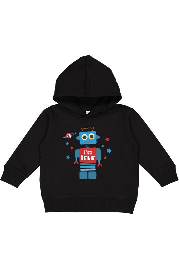 Robot 4th Birthday Toddler Hoodie