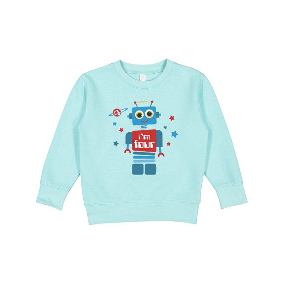 Inktastic Robot 4th Birthday Toddler Sweatshirt
