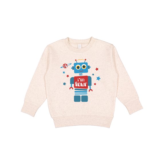 Inktastic Robot 4th Birthday Toddler Sweatshirt