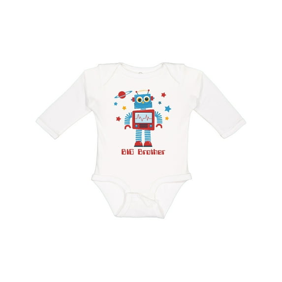 Inktastic Robot Big Brother II Boys Long Sleeve Baby Bodysuit