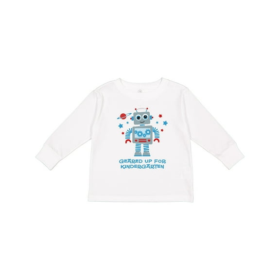 Inktastic Robot Geared Up Kindergarten Boys or Girls Long Sleeve Toddler T-Shirt