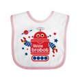 thumbnail image 1 of Inktastic Robot Little Brother Boys Baby Bib, 1 of 4