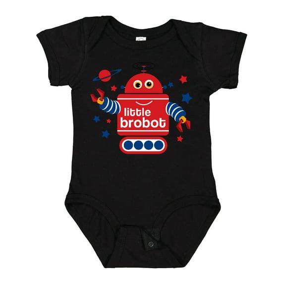 Inktastic Robot Little Brother Boys Baby Bodysuit