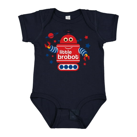 Inktastic Robot Little Brother Boys Baby Bodysuit