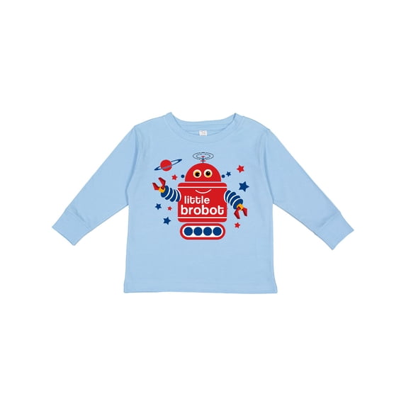 Inktastic Robot Little Brother Boys Long Sleeve Toddler T-Shirt