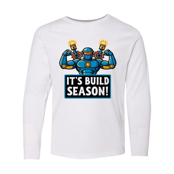 Inktastic Robotics Club Its Build Season Robot Long Sleeve Youth T-Shirt